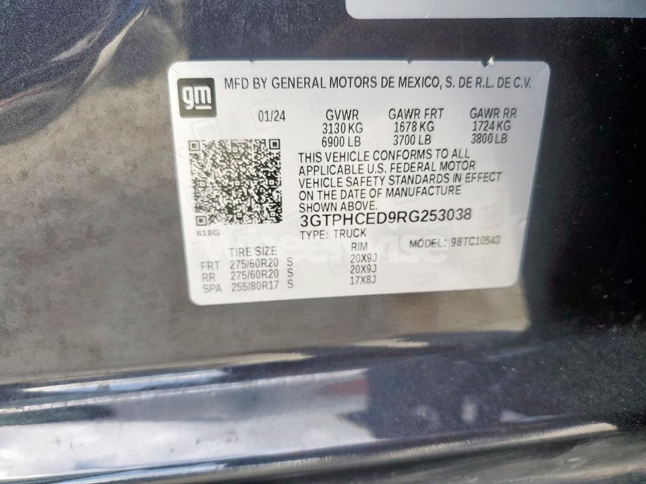 Photo 12 of 2024 GMC SIERRA C1500 ELEVATION (VIN 3GTPHCED9RG253038)