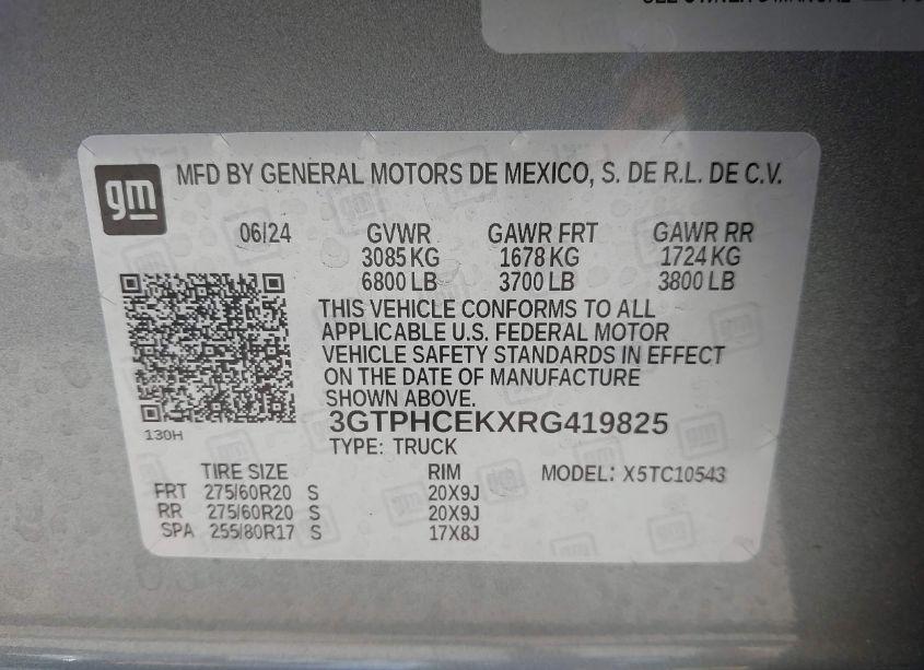 Photo 9 of 2024 Gmc Sierra 1500 2WD SHORT BOX ELEVATION (VIN 3GTPHCEKXRG419825)