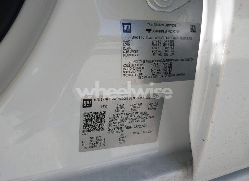 Photo 9 of 2023 Gmc Sierra 1500 2WD SHORT BOX SLT (VIN 3GTPHDE88PG272749)