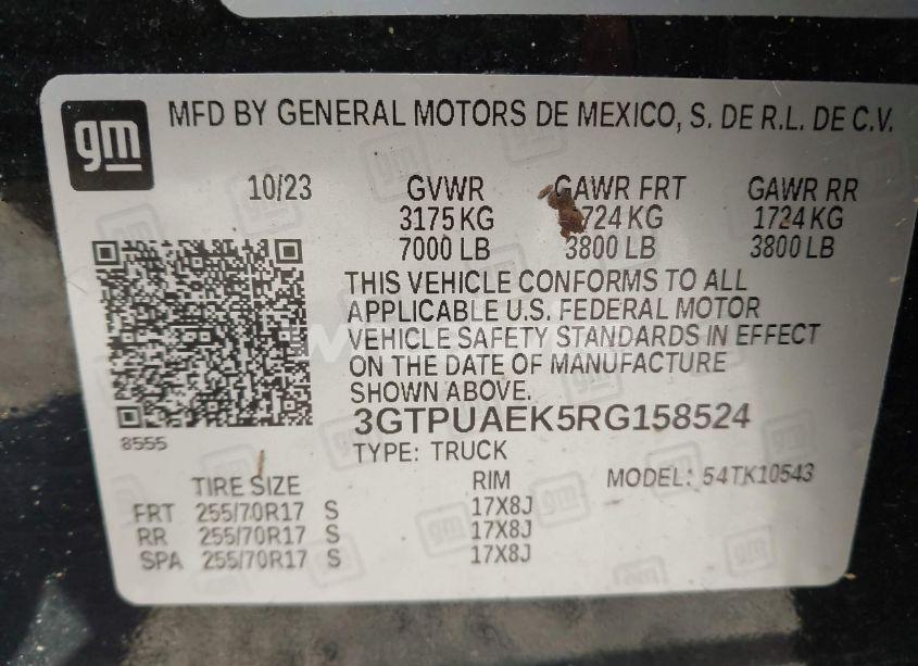 Photo 9 of 2024 Gmc Sierra 1500 4WD SHORT BOX PRO (VIN 3GTPUAEK5RG158524)