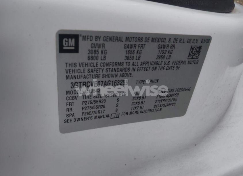 Photo 9 of 2010 Gmc Sierra 1500 SLE (VIN 3GTRCVE07AG163259)