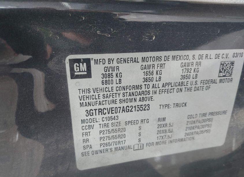 Photo 9 of 2010 Gmc Sierra 1500 SLE (VIN 3GTRCVE07AG215523)