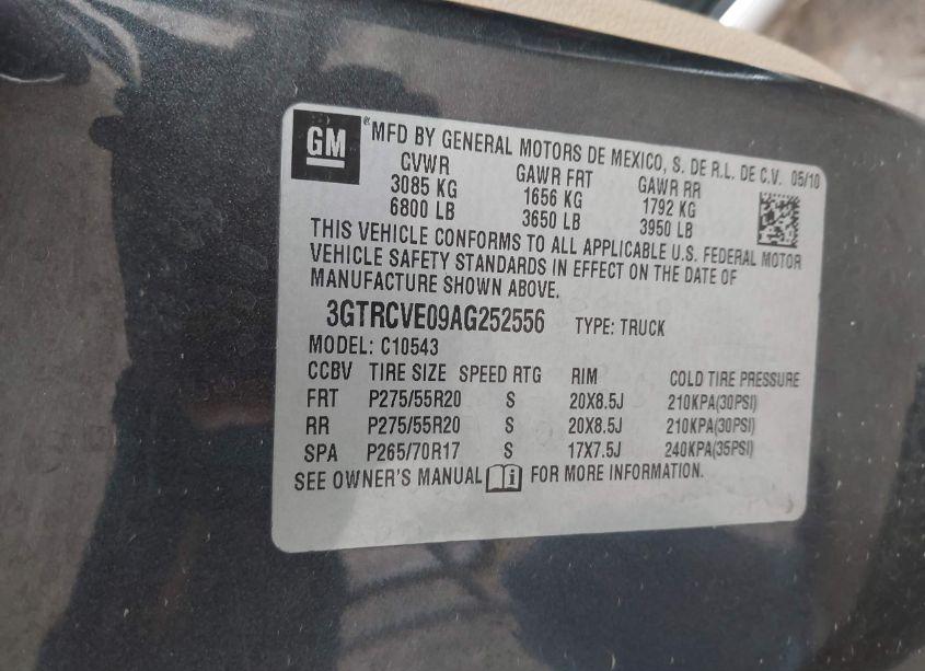 Photo 9 of 2010 Gmc Sierra 1500 SLE (VIN 3GTRCVE09AG252556)