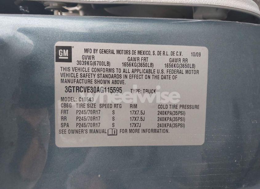 Photo 9 of 2010 Gmc Sierra 1500 XTRA FUEL ECONOMY (VIN 3GTRCVE30AG115595)