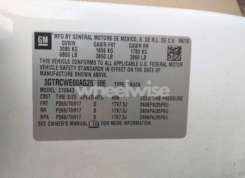 Photo 9 of 2010 Gmc Sierra 1500 SLT (VIN 3GTRCWE00AG287606)