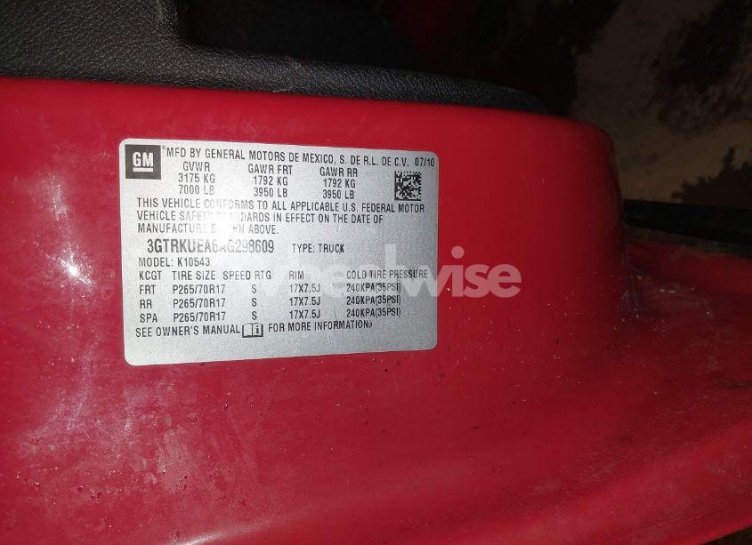 Photo 9 of 2010 Gmc Sierra 1500 SL (VIN 3GTRKUEA6AG298609)