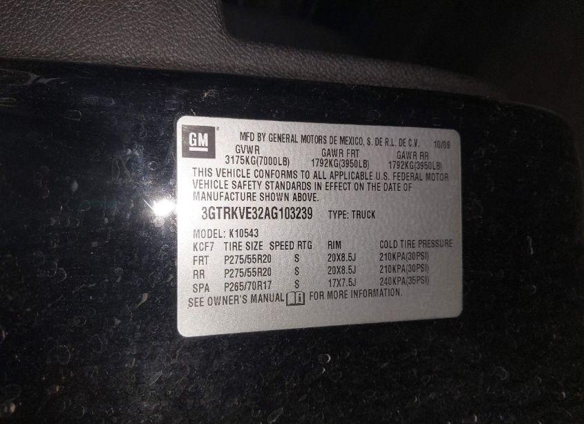 Photo 9 of 2010 Gmc Sierra 1500 SLE (VIN 3GTRKVE32AG103239)