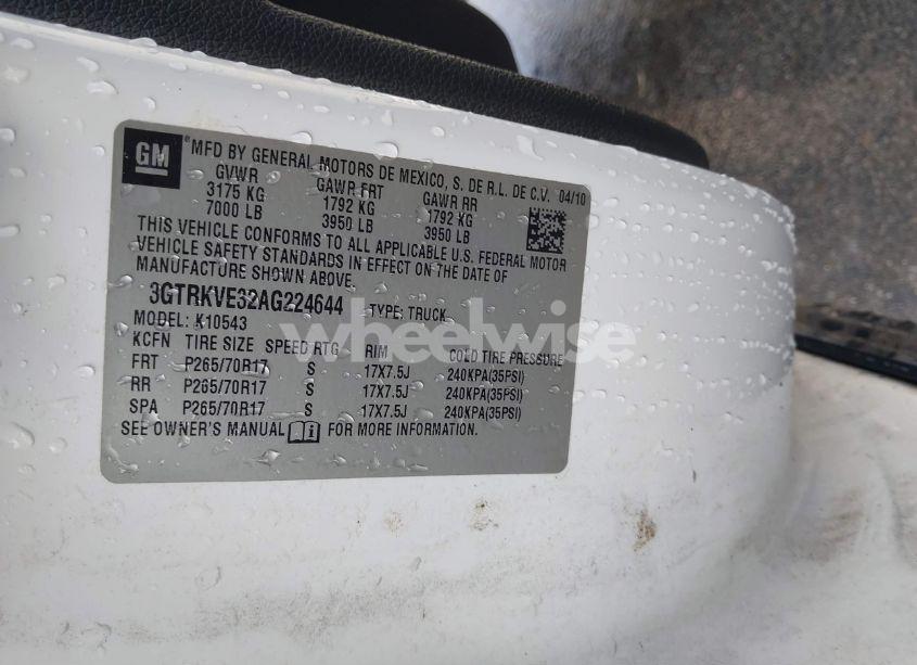 Photo 9 of 2010 Gmc Sierra 1500 SLE (VIN 3GTRKVE32AG224644)