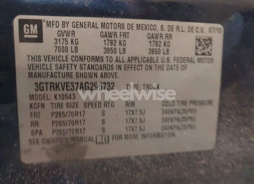 Photo 9 of 2010 Gmc Sierra 1500 SLE (VIN 3GTRKVE37AG296732)