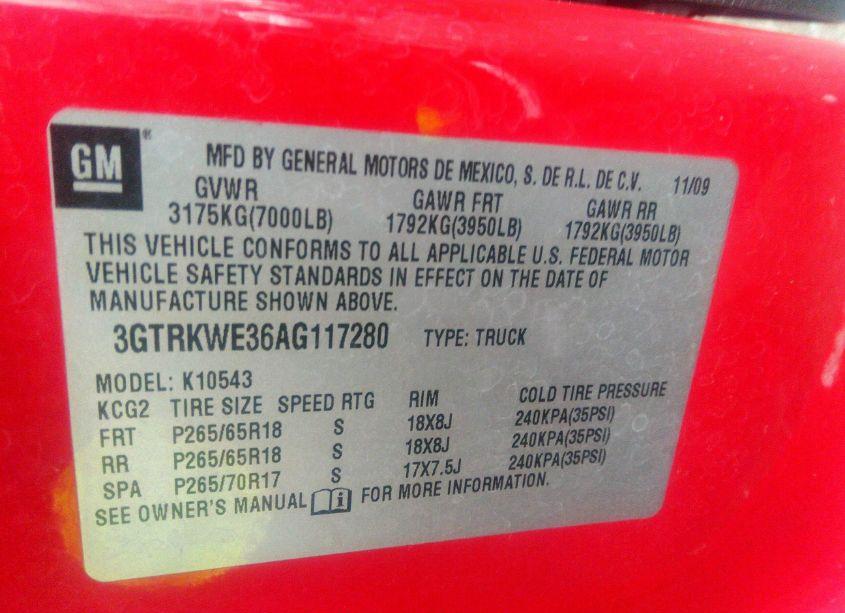 Photo 9 of 2010 Gmc Sierra 1500 SLT (VIN 3GTRKWE36AG117280)