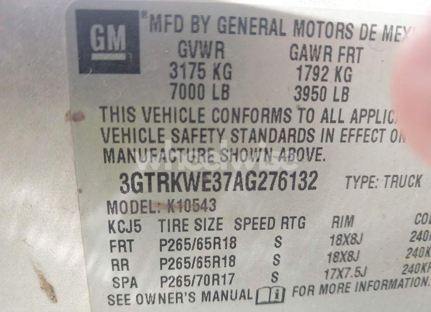 Photo 9 of 2010 Gmc Sierra 1500 SLT (VIN 3GTRKWE37AG276132)