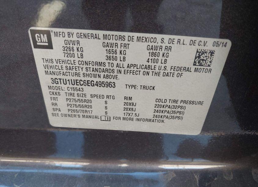 Photo 9 of 2014 Gmc Sierra 1500 SLE (VIN 3GTU1UEC6EG495963)