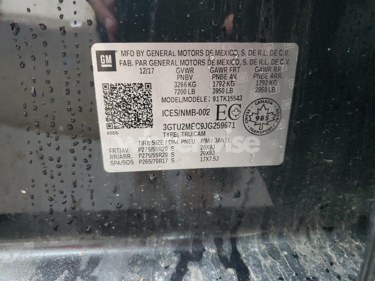 Photo 12 of 2018 GMC SIERRA K1500 SLE (VIN 3GTU2MEC9JG259671)