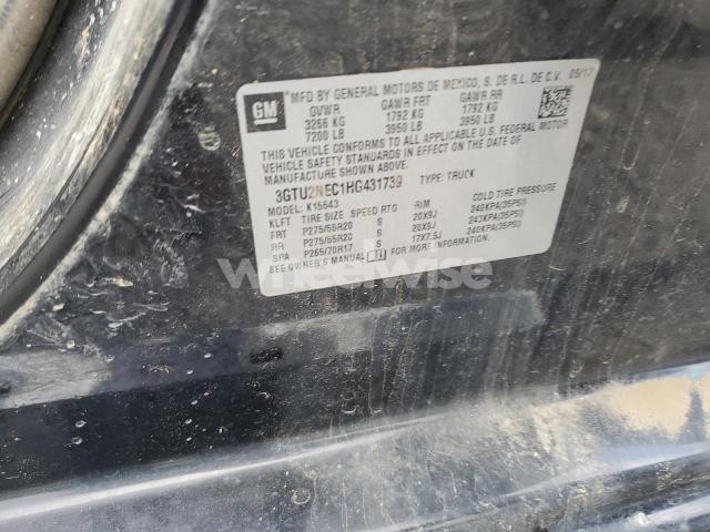 2017 GMC SIERRA K1500 SLT (VIN 3GTU2NEC1HG431739) main photo