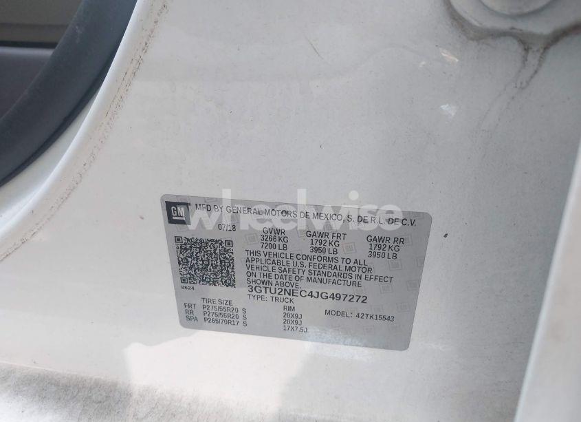 Photo 9 of 2018 Gmc Sierra 1500 SLT (VIN 3GTU2NEC4JG497272)