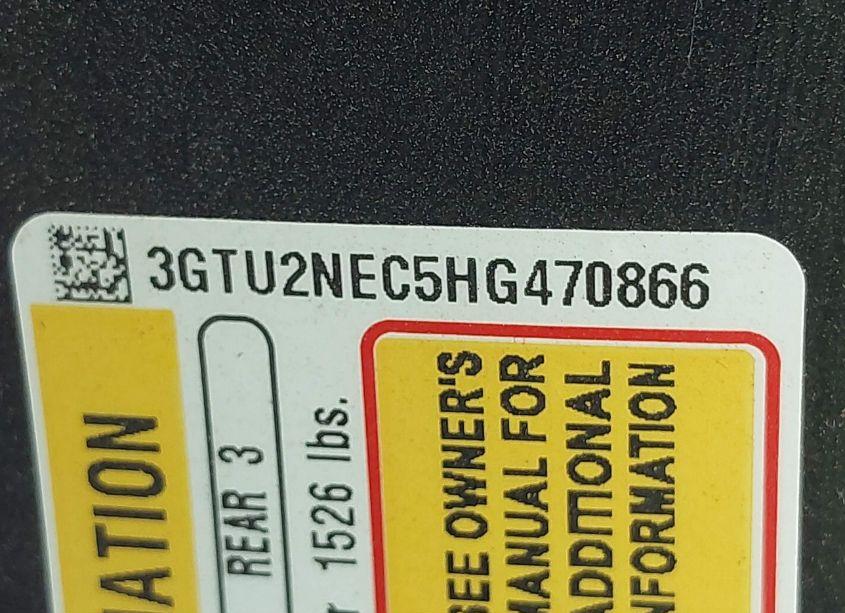 Photo 9 of 2017 Gmc Sierra 1500 SLT (VIN 3GTU2NEC5HG470866)