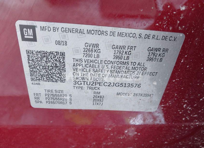 Photo 9 of 2018 Gmc Sierra 1500 DENALI (VIN 3GTU2PEC2JG513576)