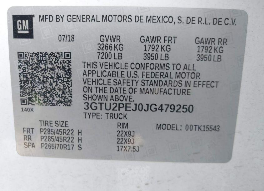 Photo 9 of 2018 Gmc Sierra 1500 DENALI (VIN 3GTU2PEJ0JG479250)