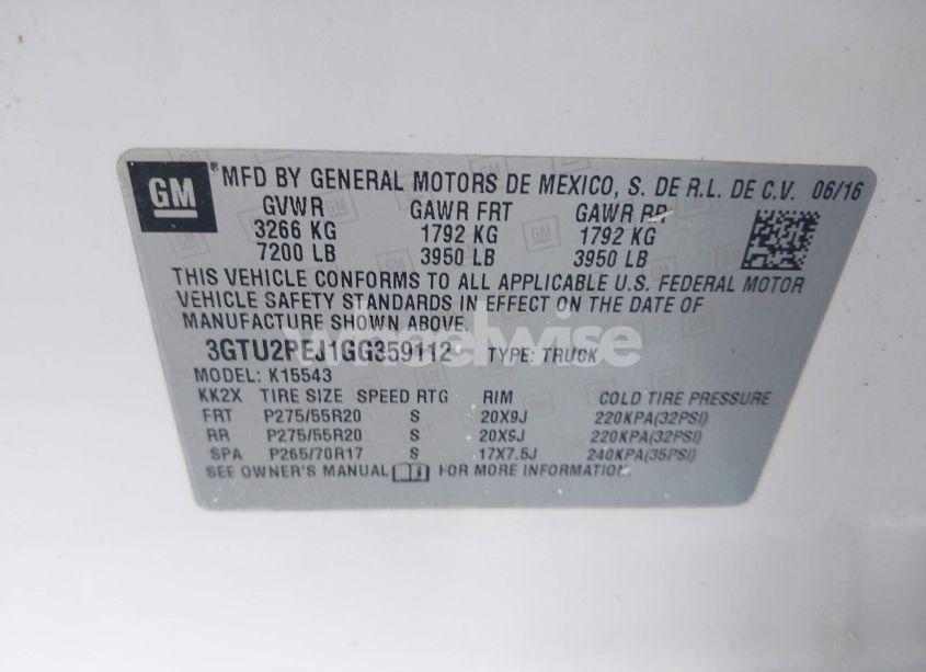 Photo 9 of 2016 Gmc Sierra 1500 DENALI (VIN 3GTU2PEJ1GG359112)