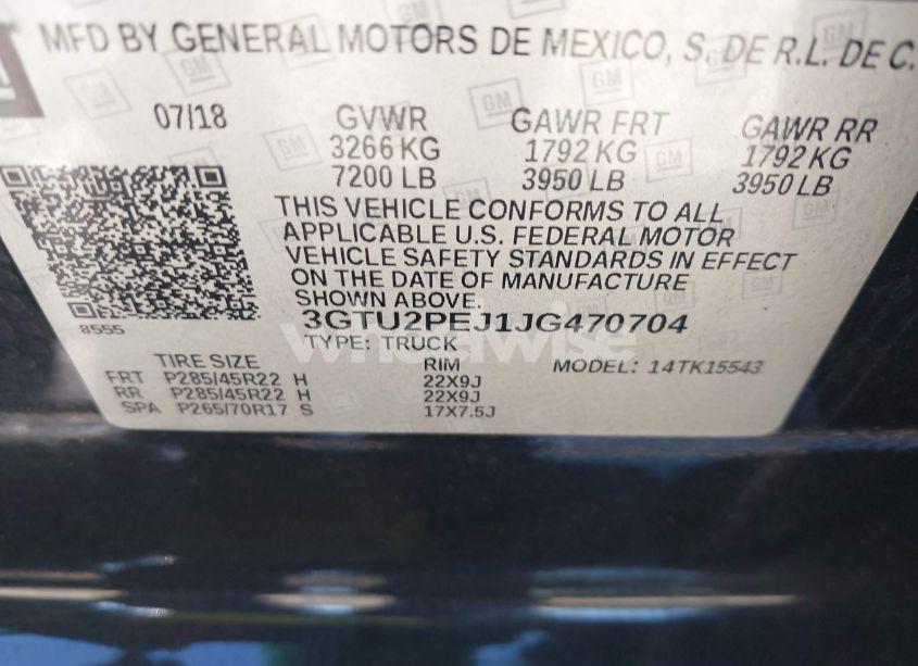 Photo 9 of 2018 Gmc Sierra 1500 DENALI (VIN 3GTU2PEJ1JG470704)