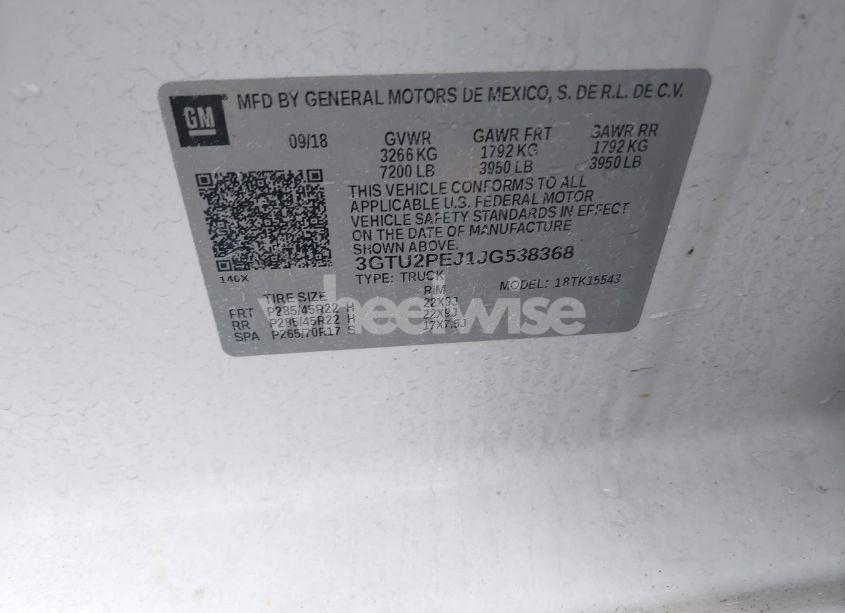 Photo 9 of 2018 Gmc Sierra 1500 DENALI (VIN 3GTU2PEJ1JG538368)