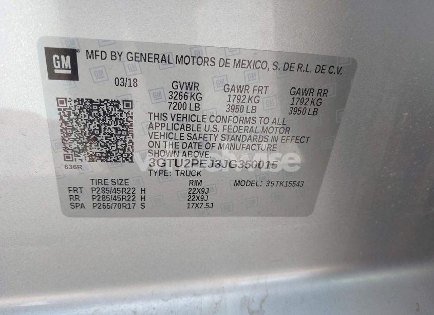 Photo 9 of 2018 Gmc Sierra 1500 DENALI (VIN 3GTU2PEJ3JG350015)