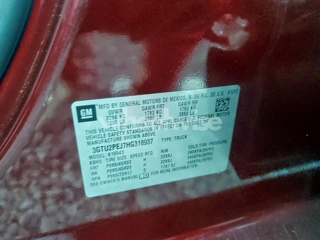 Photo 12 of 2017 GMC SIERRA K1500 DENALI (VIN 3GTU2PEJ7HG318937)