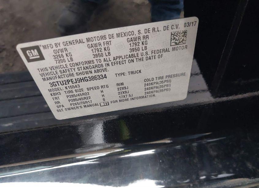 Photo 9 of 2017 Gmc Sierra 1500 DENALI (VIN 3GTU2PEJ9HG386334)