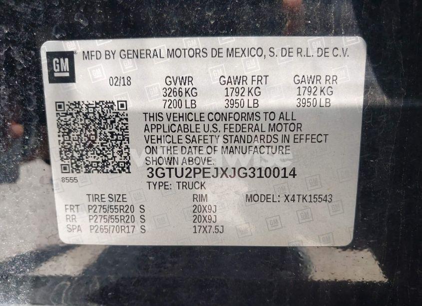 Photo 9 of 2018 Gmc Sierra 1500 DENALI (VIN 3GTU2PEJXJG310014)