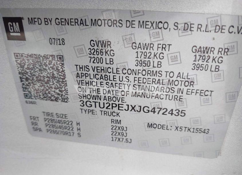 Photo 9 of 2018 Gmc Sierra 1500 DENALI (VIN 3GTU2PEJXJG472435)