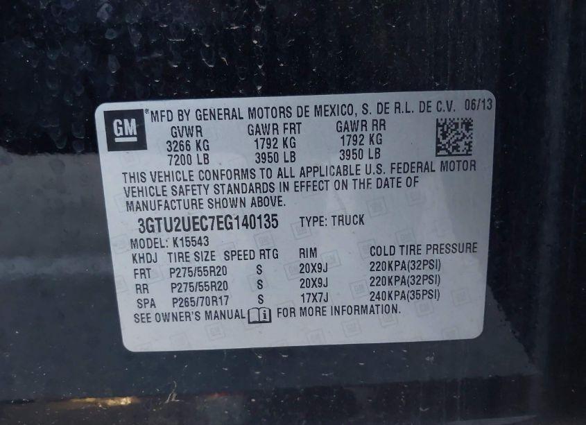 Photo 9 of 2014 Gmc Sierra 1500 SLE (VIN 3GTU2UEC7EG140135)