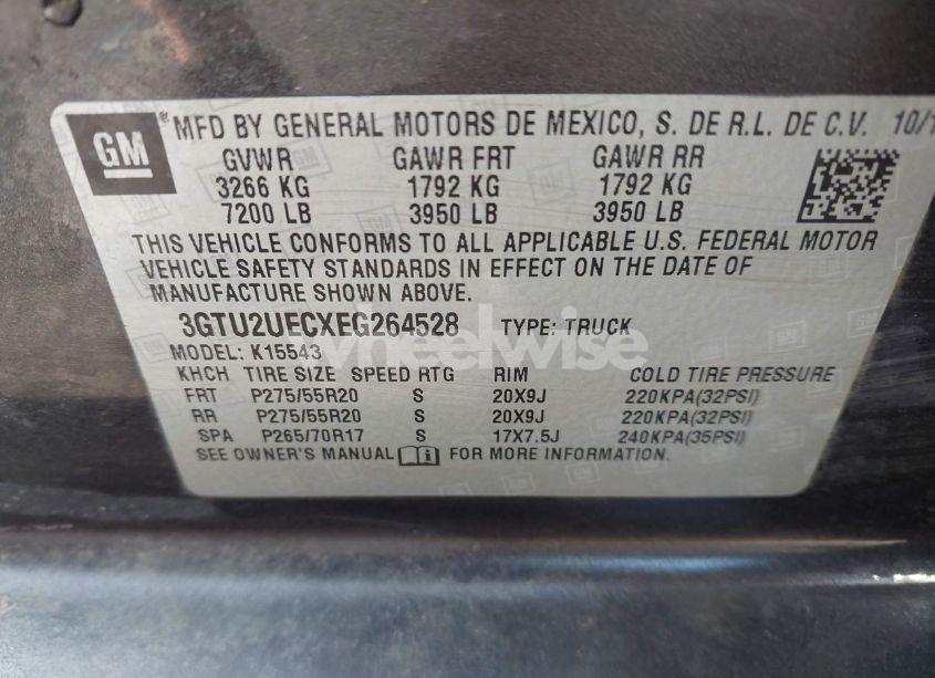 Photo 9 of 2014 Gmc Sierra 1500 SLE (VIN 3GTU2UECXEG264528)