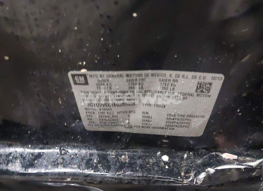 Photo 9 of 2014 Gmc Sierra 1500 SLT (VIN 3GTU2VEC1EG280459)