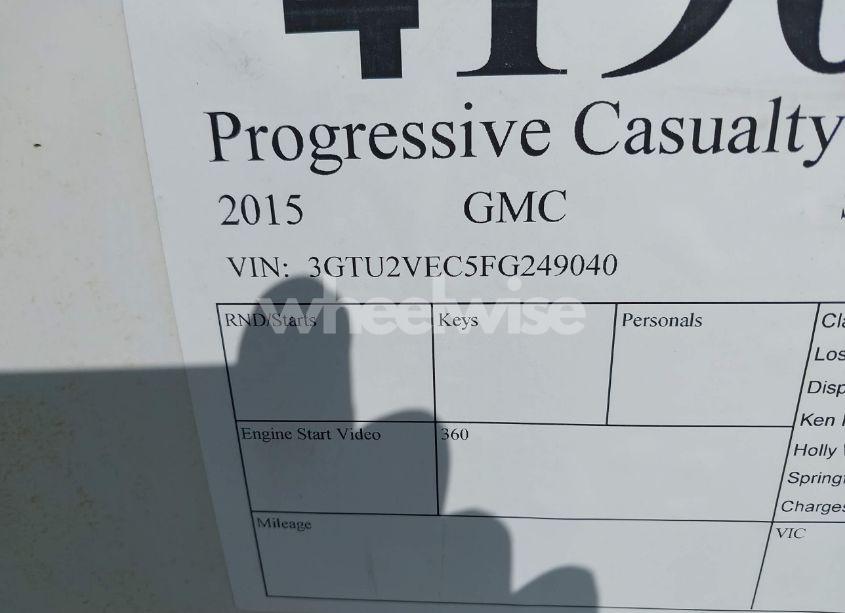 Photo 9 of 2015 Gmc Sierra 1500 SLT (VIN 3GTU2VEC5FG249040)