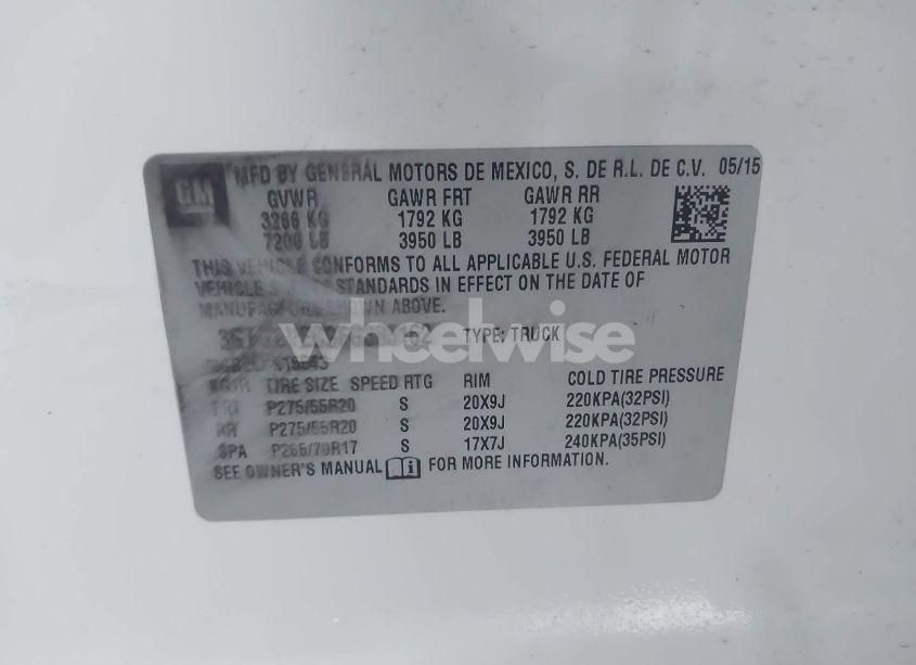 Photo 9 of 2015 Gmc Sierra 1500 SLT (VIN 3GTU2VEC9FG383162)