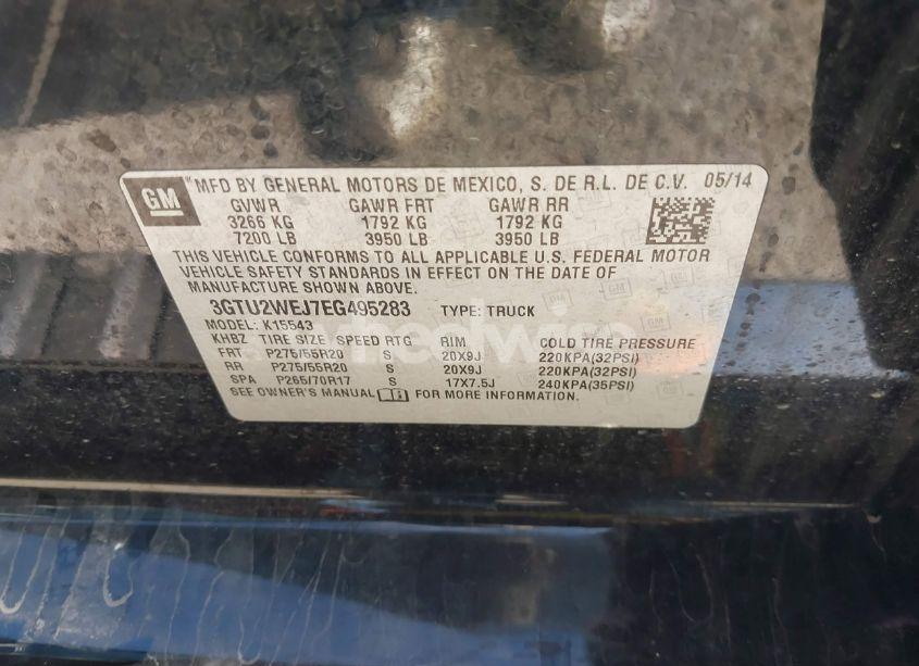 Photo 9 of 2014 Gmc Sierra 1500 DENALI (VIN 3GTU2WEJ7EG495283)