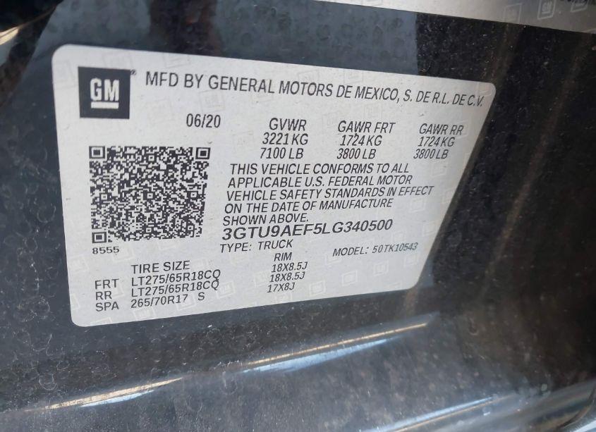 Photo 9 of 2020 Gmc Sierra 1500 4WD SHORT BOX (VIN 3GTU9AEF5LG340500)