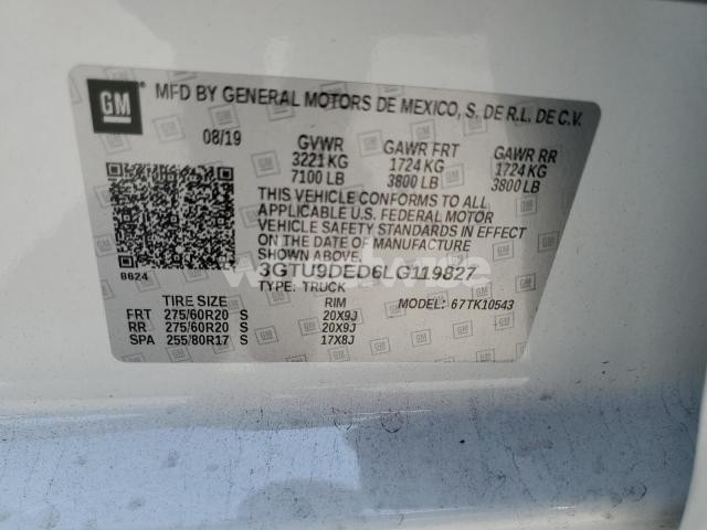 Photo 8 of 2020 GMC SIERRA K1500 SLT (VIN 3GTU9DED6LG119827)