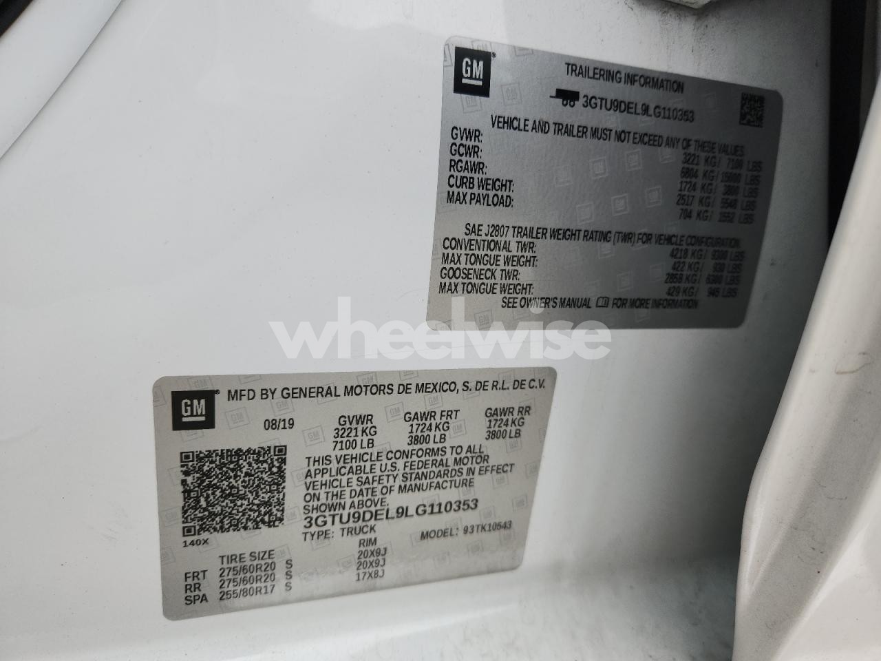 Photo 13 of 2020 GMC SIERRA K1500 SLT (VIN 3GTU9DEL9LG110353)