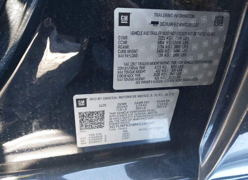 Photo 9 of 2021 Gmc Sierra 1500 4WD SHORT BOX DENALI (VIN 3GTU9FED8MG180397)