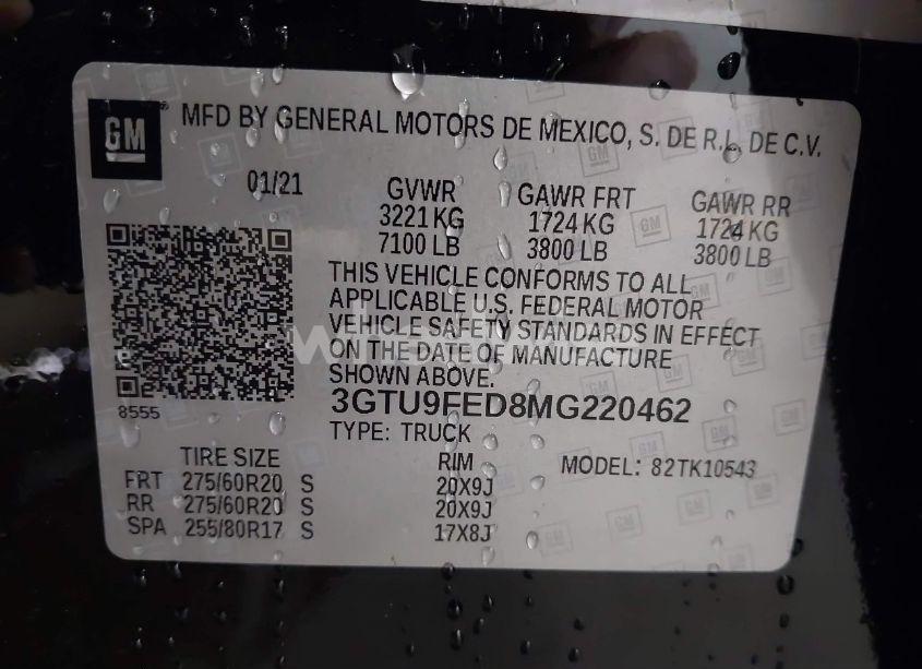 Photo 9 of 2021 Gmc Sierra 1500 4WD SHORT BOX DENALI (VIN 3GTU9FED8MG220462)