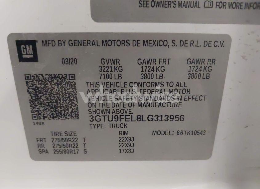 Photo 9 of 2020 Gmc Sierra 1500 4WD SHORT BOX DENALI (VIN 3GTU9FEL8LG313956)