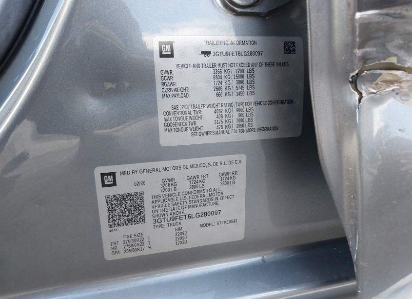 Photo 9 of 2020 Gmc Sierra 1500 4WD SHORT BOX DENALI (VIN 3GTU9FET6LG280097)