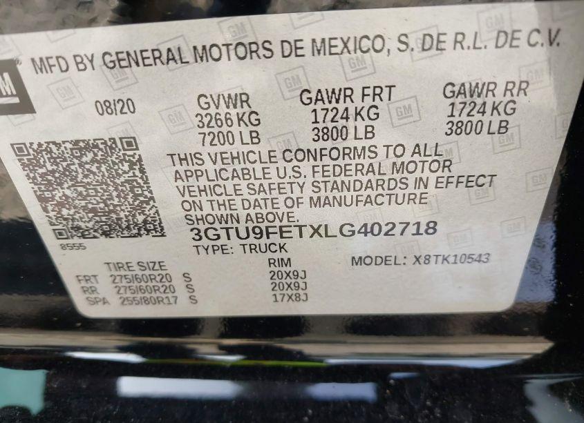 Photo 9 of 2020 Gmc Sierra 1500 4WD SHORT BOX DENALI (VIN 3GTU9FETXLG402718)