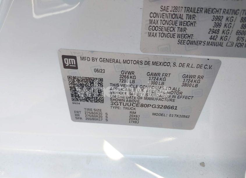 Photo 9 of 2023 Gmc Sierra 1500 4WD SHORT BOX ELEVATION WITH 3SB (VIN 3GTUUCE80PG328661)