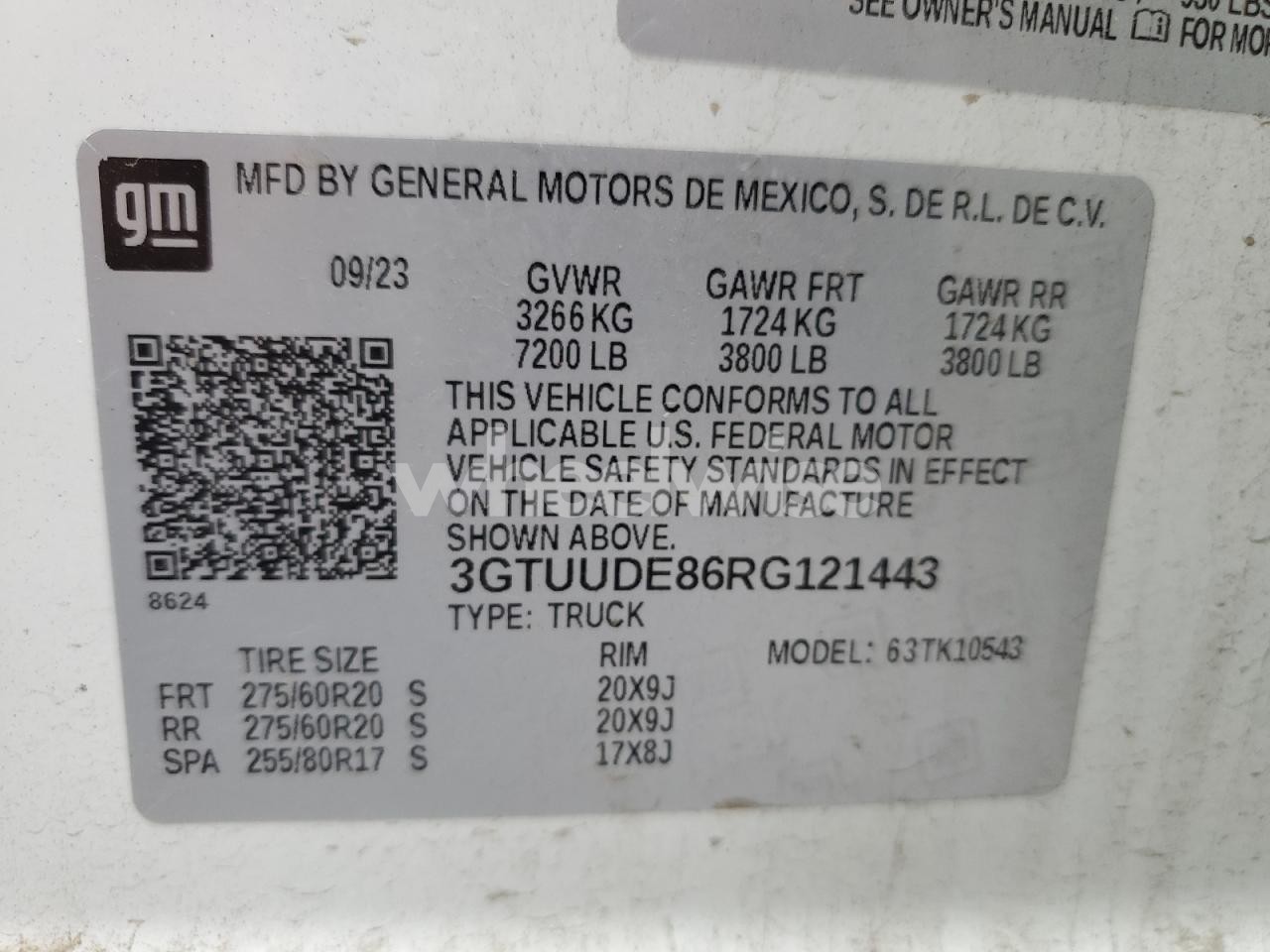 Photo 13 of 2024 GMC SIERRA K1500 SLT (VIN 3GTUUDE86RG121443)