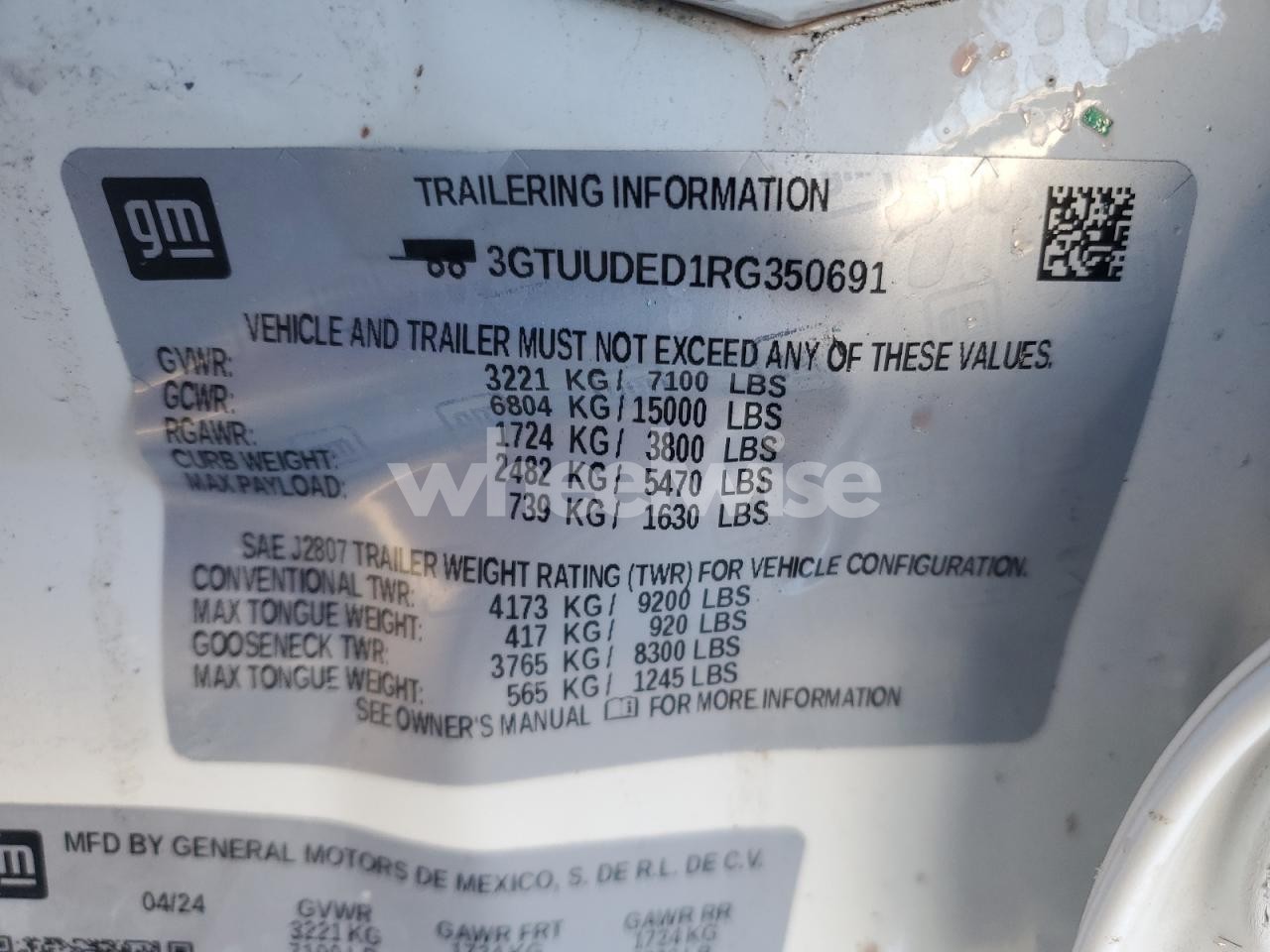 Photo 12 of 2024 GMC SIERRA K1500 SLT (VIN 3GTUUDED1RG350691)