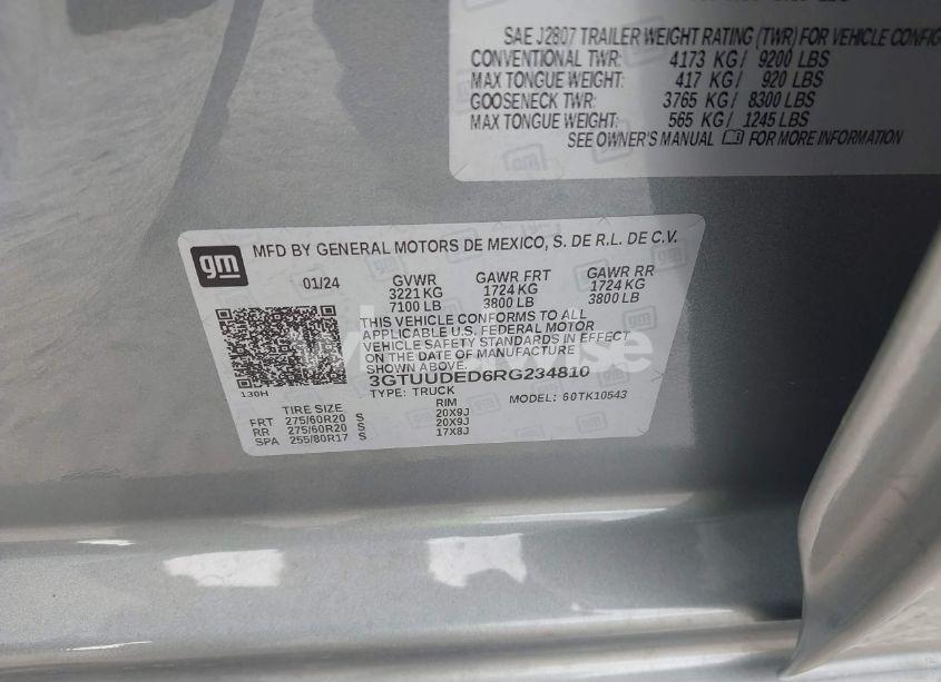 Photo 9 of 2024 Gmc Sierra 1500 (VIN 3GTUUDED6RG234810)