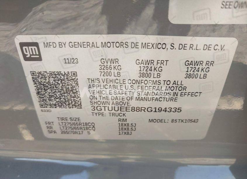 Photo 9 of 2024 Gmc Sierra 1500 (VIN 3GTUUEE88RG194335)