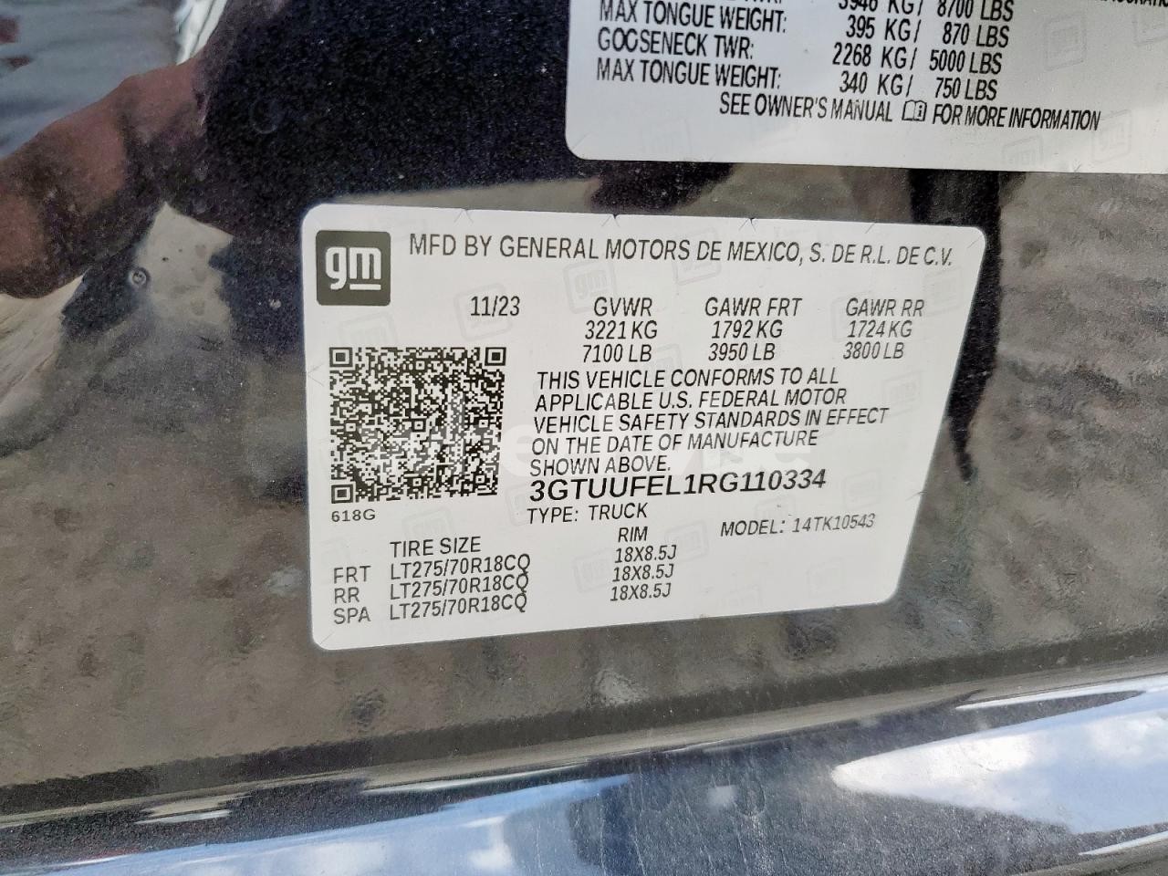 Photo 12 of 2024 GMC SIERRA K1500 AT4X (VIN 3GTUUFEL1RG110334)